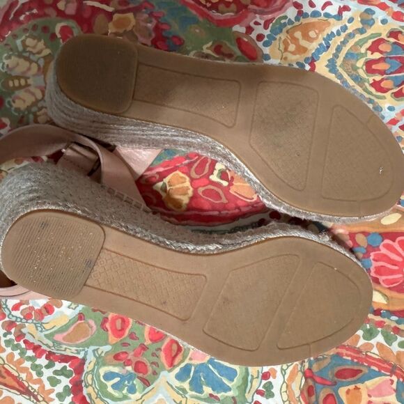 Tory Burch Bima espadrille wedge nude color sandal size 8 - Picture 8 of 10